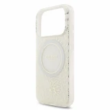 Guess IML Flowers Allover Strap MagSafe Zadní Kryt pro iPhone 18 Pro White