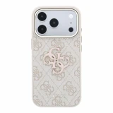 Guess PU 4G Resin Metal Logo Zadní Kryt pro iPhone 18 Pro Pink
