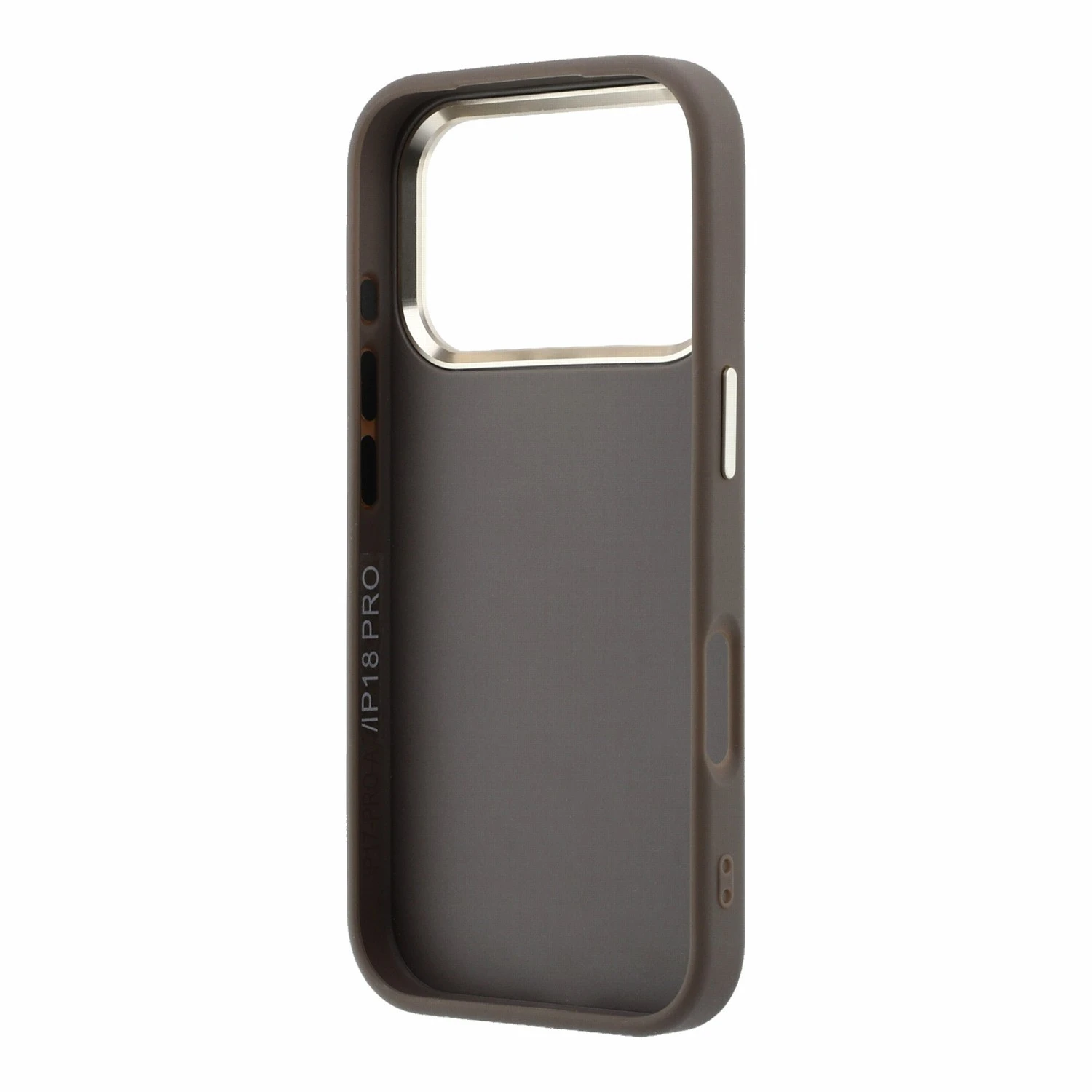 Guess PU 4G Resin Metal Logo Zadní Kryt pro iPhone 18 Pro Max Brown