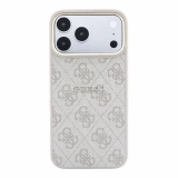 Guess PU Leather 4G Gold Frame Embossed MagSafe Zadní Kryt pro iPhone 18 Pro Max Pink