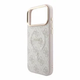Guess PU Leather 4G Gold Frame Embossed MagSafe Zadní Kryt pro iPhone 18 Pro Max Pink