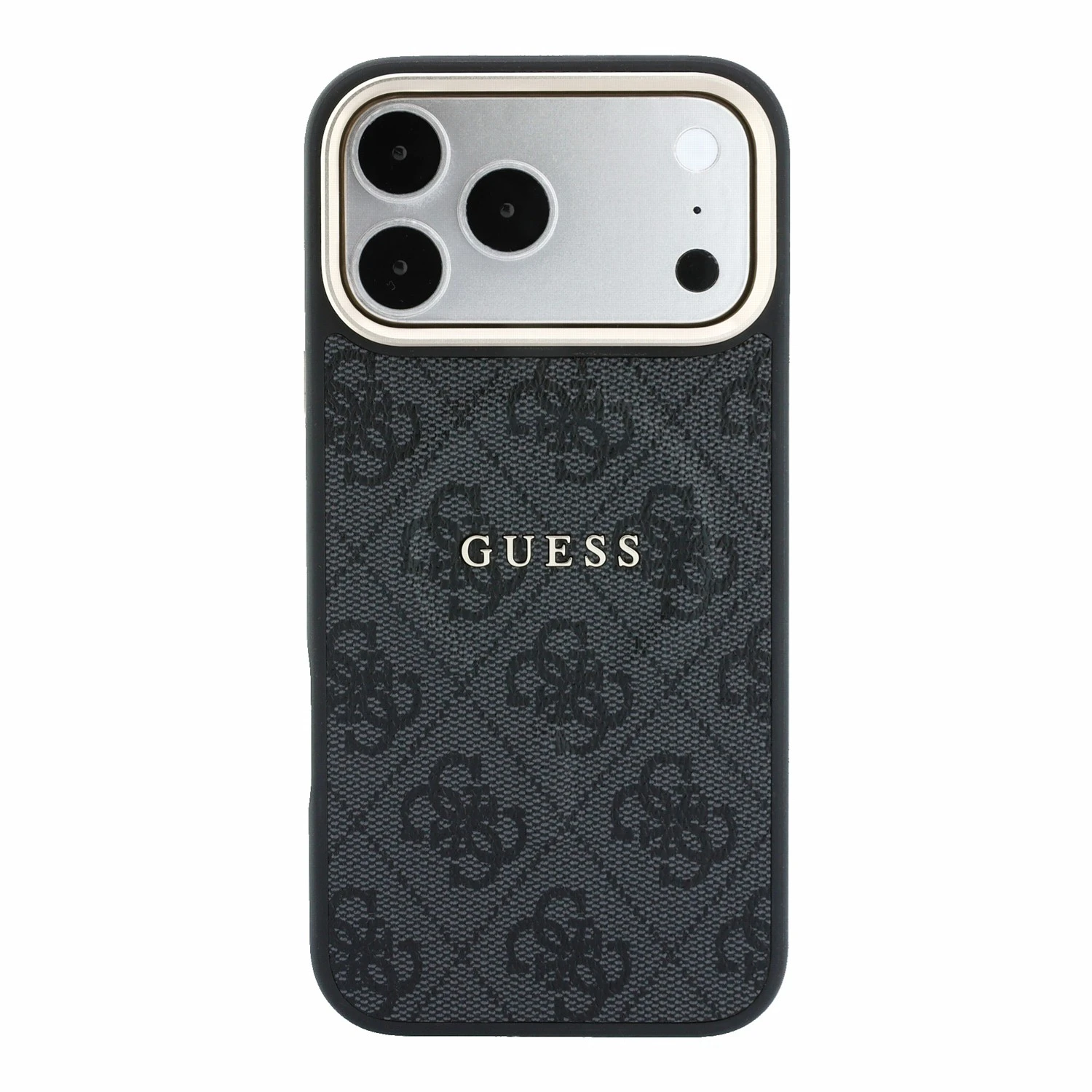 Guess PU Leather 4G Gold Frame Embossed MagSafe Zadní Kryt pro iPhone 18 Pro Max Black