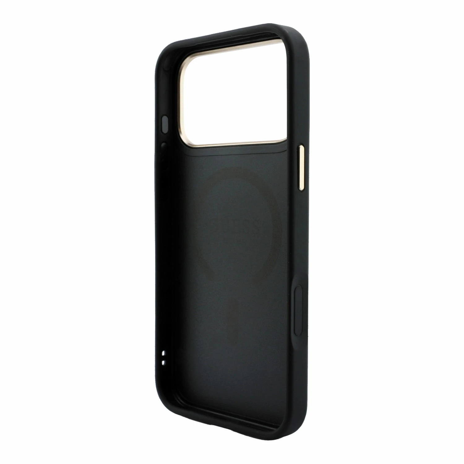 Guess PU Leather 4G Gold Frame Embossed MagSafe Zadní Kryt pro iPhone 18 Pro Max Black