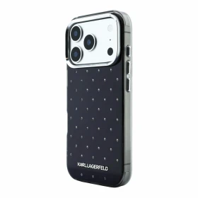 Zadní kryt Karl Lagerfeld IML Rhinestones Allover Magsafe pro Apple iPhone 18 Pro Max, černá