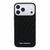 Karl Lagerfeld PU Grained Allover Semi Wrap Magsafe Zadní Kryt pro iPhone 18 Pro Max Black