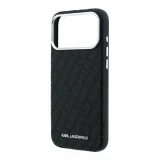Karl Lagerfeld PU Grained Allover Semi Wrap Magsafe Zadní Kryt pro iPhone 18 Pro Max Black