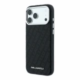 Karl Lagerfeld PU Grained Allover Semi Wrap Magsafe Zadní Kryt pro iPhone 18 Pro Black