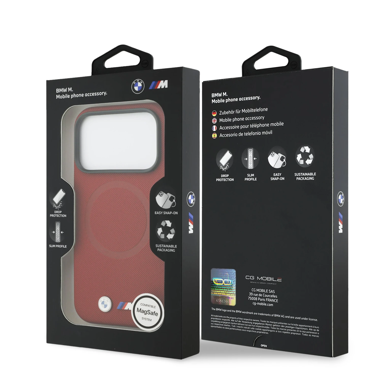 BMW M FW Metal Logo MagSafe Zadní Kryt pro iPhone 17 Pro Red