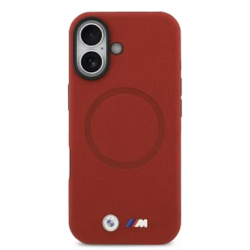 Zadní kryt BMW M FW Metal Logo MagSafe pro Apple iPhone 17, červená