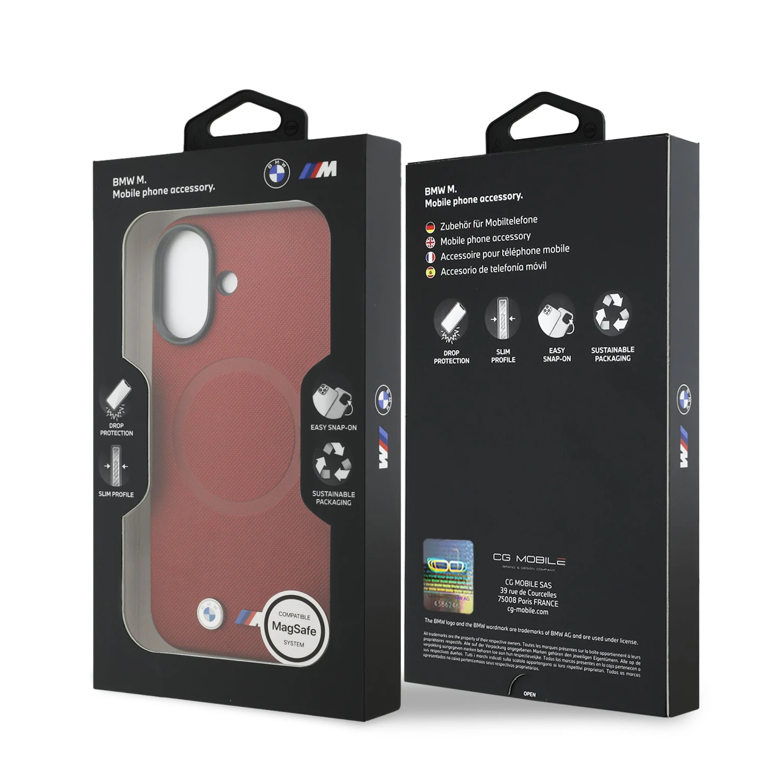 BMW M FW Metal Logo MagSafe Zadní Kryt pro iPhone 17 Red