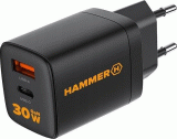 Nabíječka do sítě Hammer RapidCharge Duo 30W, 1xUSB, 1xUSB-C, černá