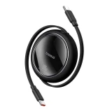 Navíjecí kabel Baseus Free2Draw USB-C/USB-C 1m 100W, černá