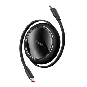 Navíjecí kabel Baseus Free2Draw USB-C/USB-C 1m 100W, černá