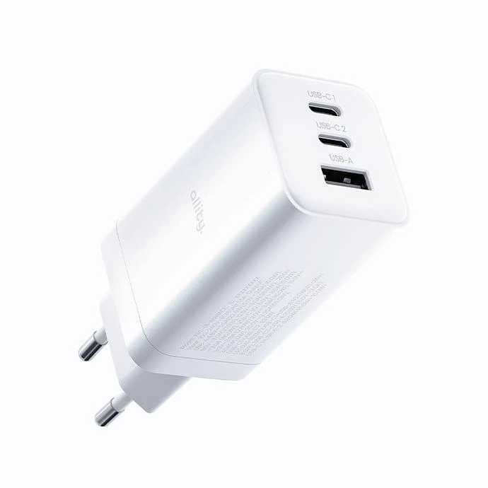 Nabíječka do sítě Allity ATC-01-65WACC 65W, 1xUSB, 2xUSB-C, bílá