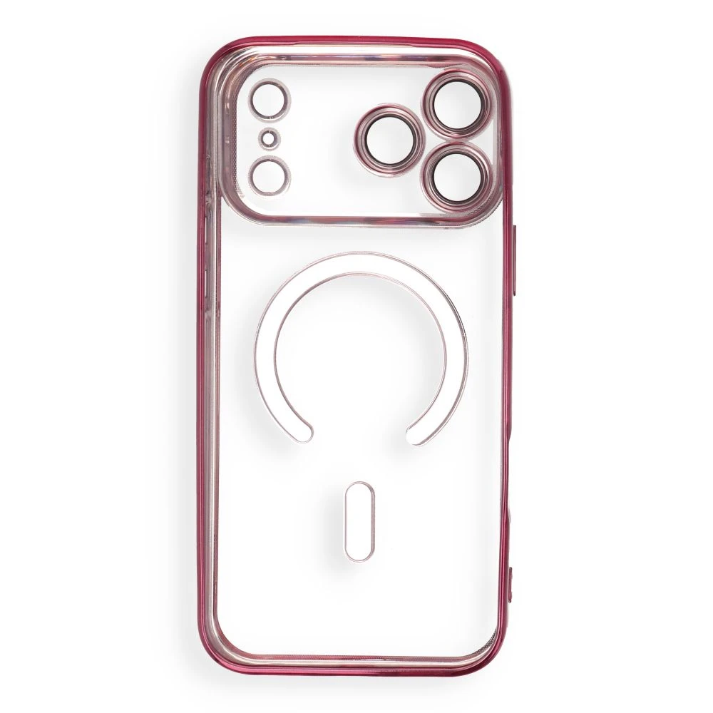 Case for iPhone 17 Pro / 18 Pro Electro Mag Cover compatible with MagSafe dark cherry