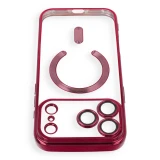 Case for iPhone 17 Pro Max / 18 Pro Max Electro Mag Cover compatible with MagSafe dark cherry