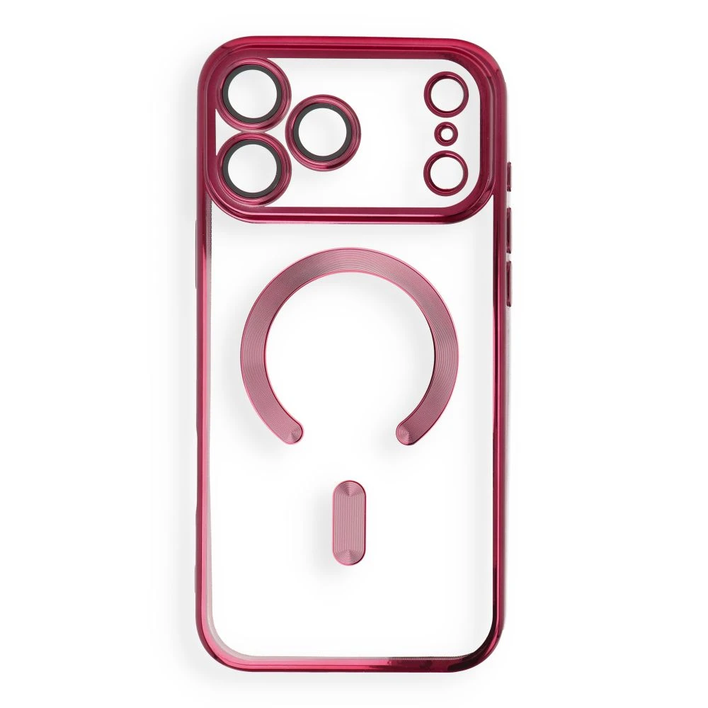 Case for iPhone 17 Pro Max / 18 Pro Max Electro Mag Cover compatible with MagSafe dark cherry