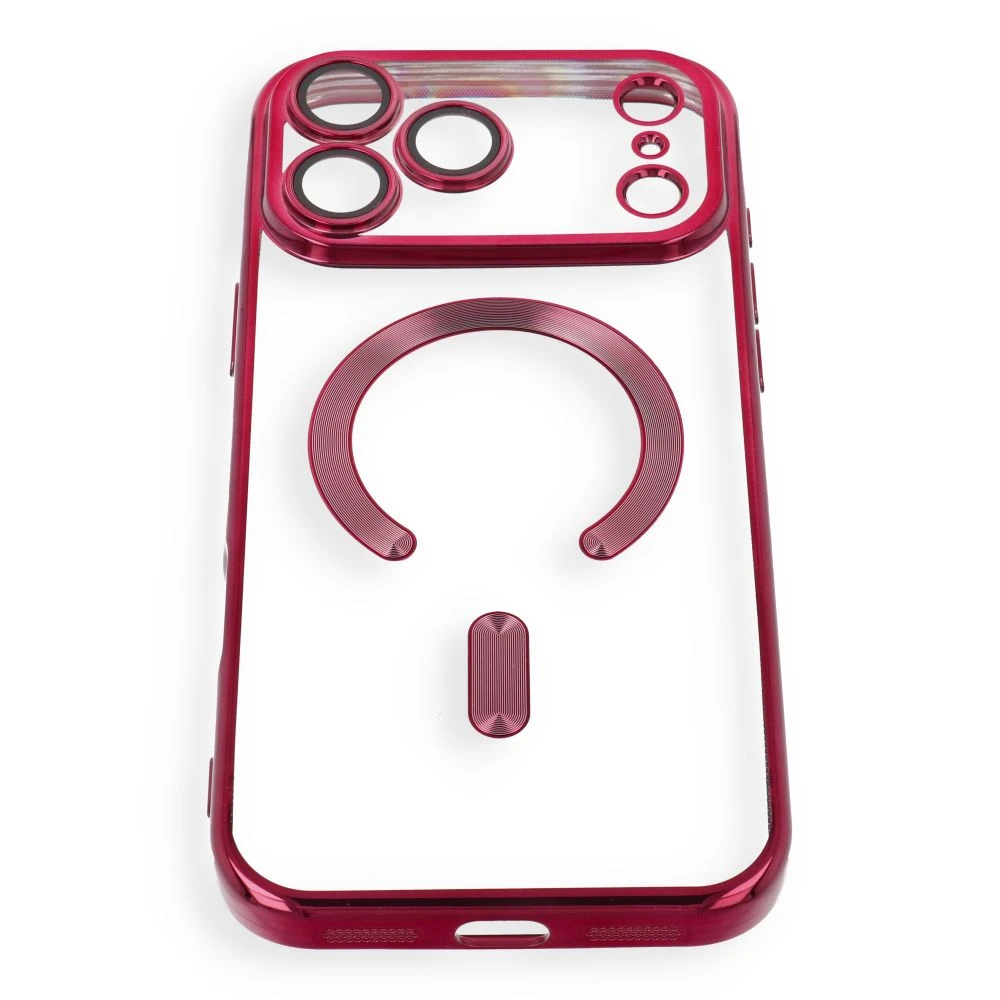 Case for iPhone 17 Pro Max / 18 Pro Max Electro Mag Cover compatible with MagSafe dark cherry