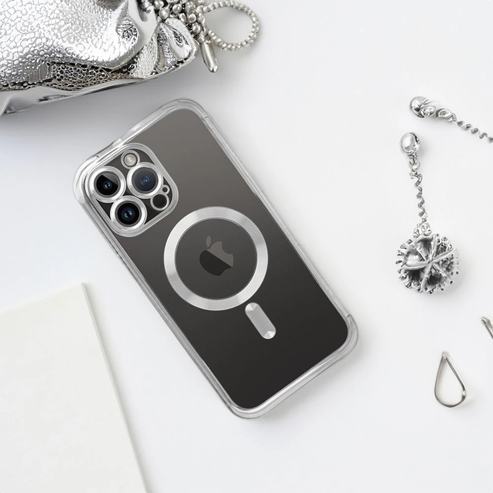 Case for iPhone 17 Pro / 18 Pro Electro Mag Cover compatible with MagSafe silver
