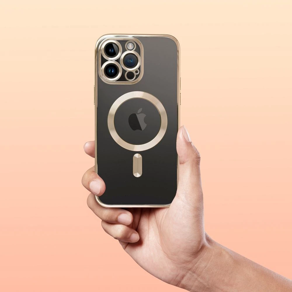Case for iPhone 17 Pro / 18 Pro Electro Mag Cover compatible with MagSafe gold