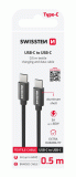 DATOVÝ KABEL SWISSTEN TEXTILE USB-C / USB-C 0,5 M, ČERNÁ