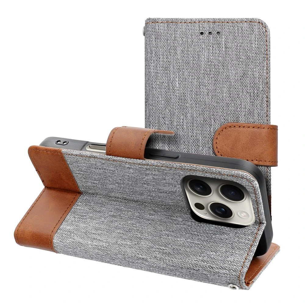 Flip case for iPhone 17 PRO MAX / 18 PRO MAX Jeans Book gray
