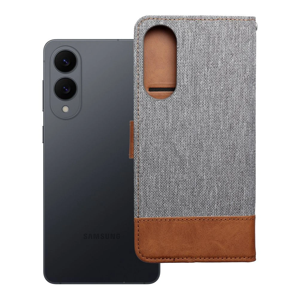 Flip case for Samsung S25 Edge Jeans Book gray