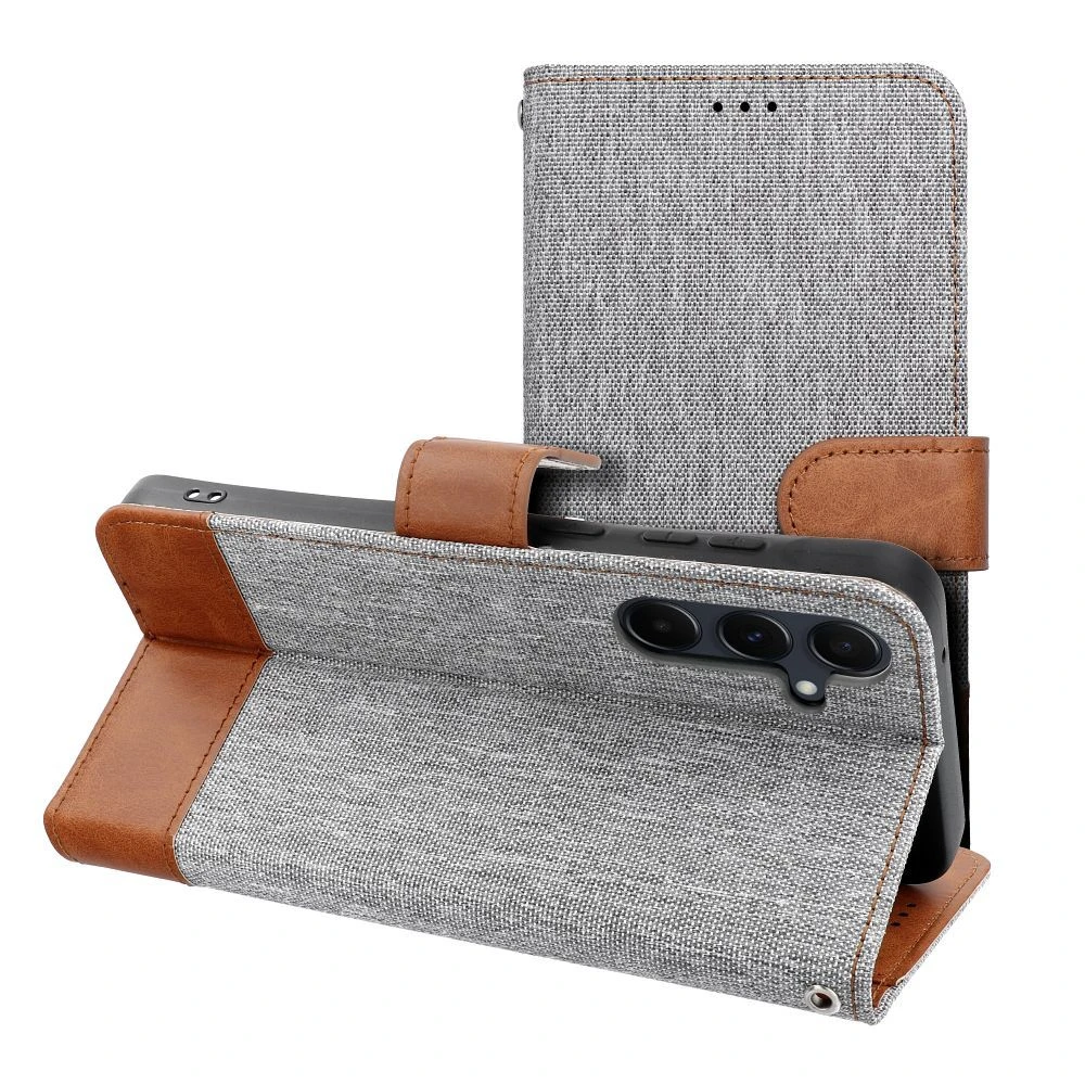 Flip case for Samsung S25 Edge Jeans Book gray