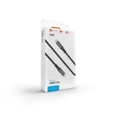 Opletený kabel FIXED Media Cable s konektory USB-C/USB-C, PD 3.1, 2m, USB4 Gen3 40Gbps, 8K60Hz, 240W, černý