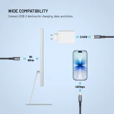 FIXED Media Cable USB-C/USB-C, PD 3.1, 0.35m, USB4 Gen3 40Gbps, 8K60Hz, 240W, černá