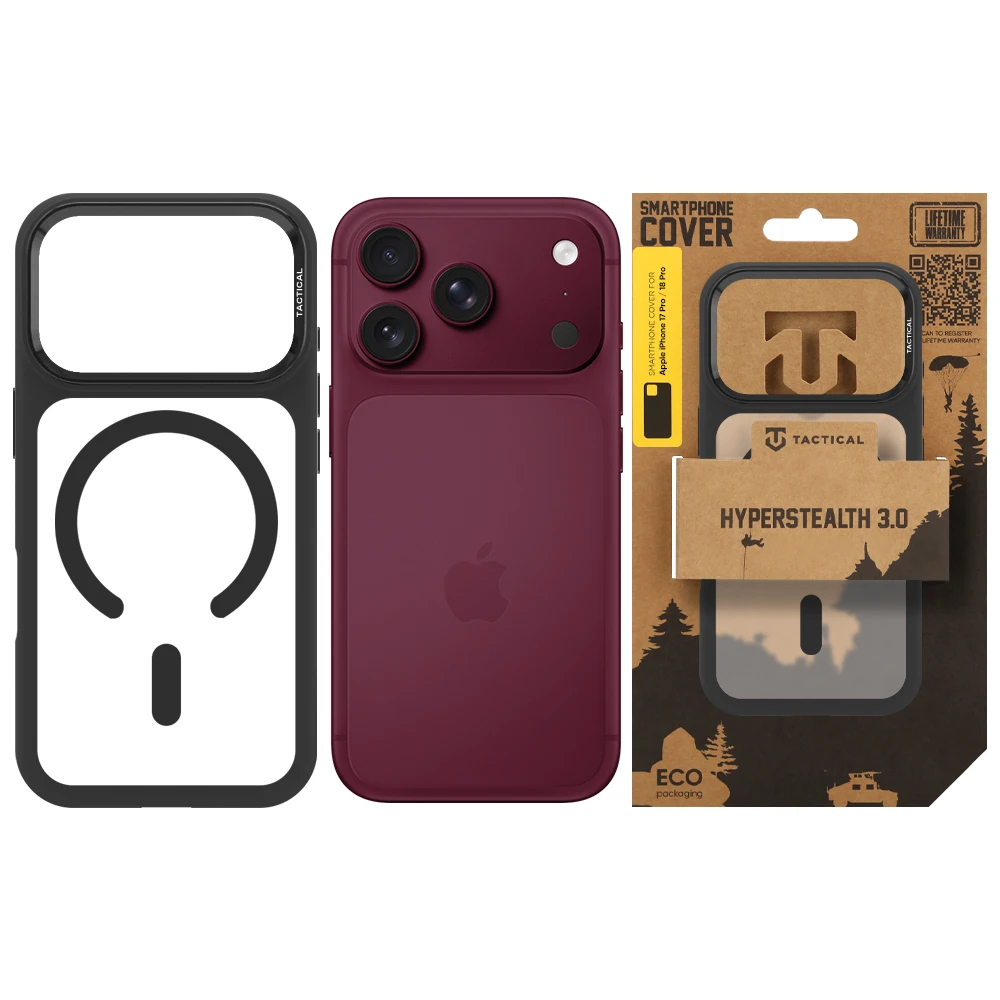 Tactical MagForce Hyperstealth 3.0 Kryt pro Apple iPhone 17 Pro/18 Pro Asphalt