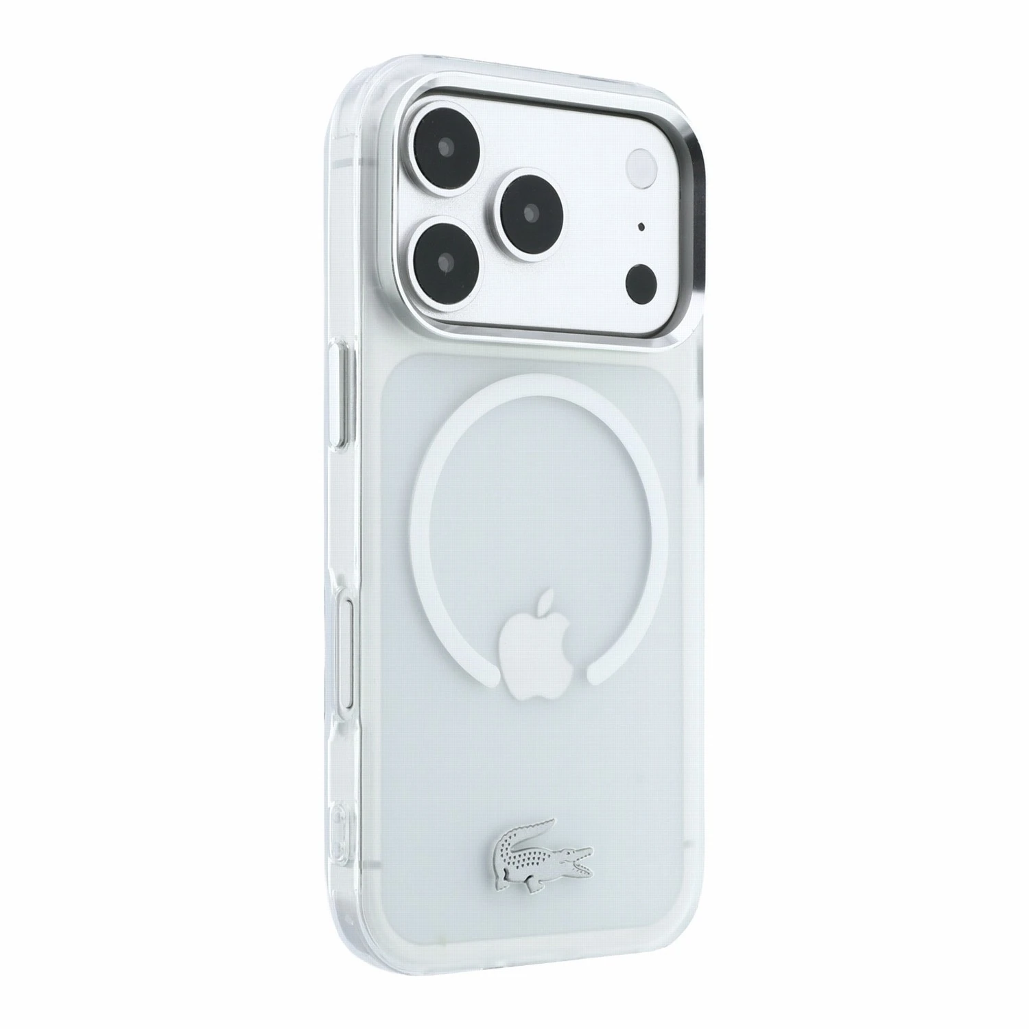 Lacoste IML Frosted Petit Pique Metal Logo MagSafe Zadní Kryt pro iPhone 18 Pro Max Transparent