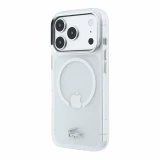 Lacoste IML Frosted Petit Pique Metal Logo MagSafe Zadní Kryt pro iPhone 18 Pro Transparent