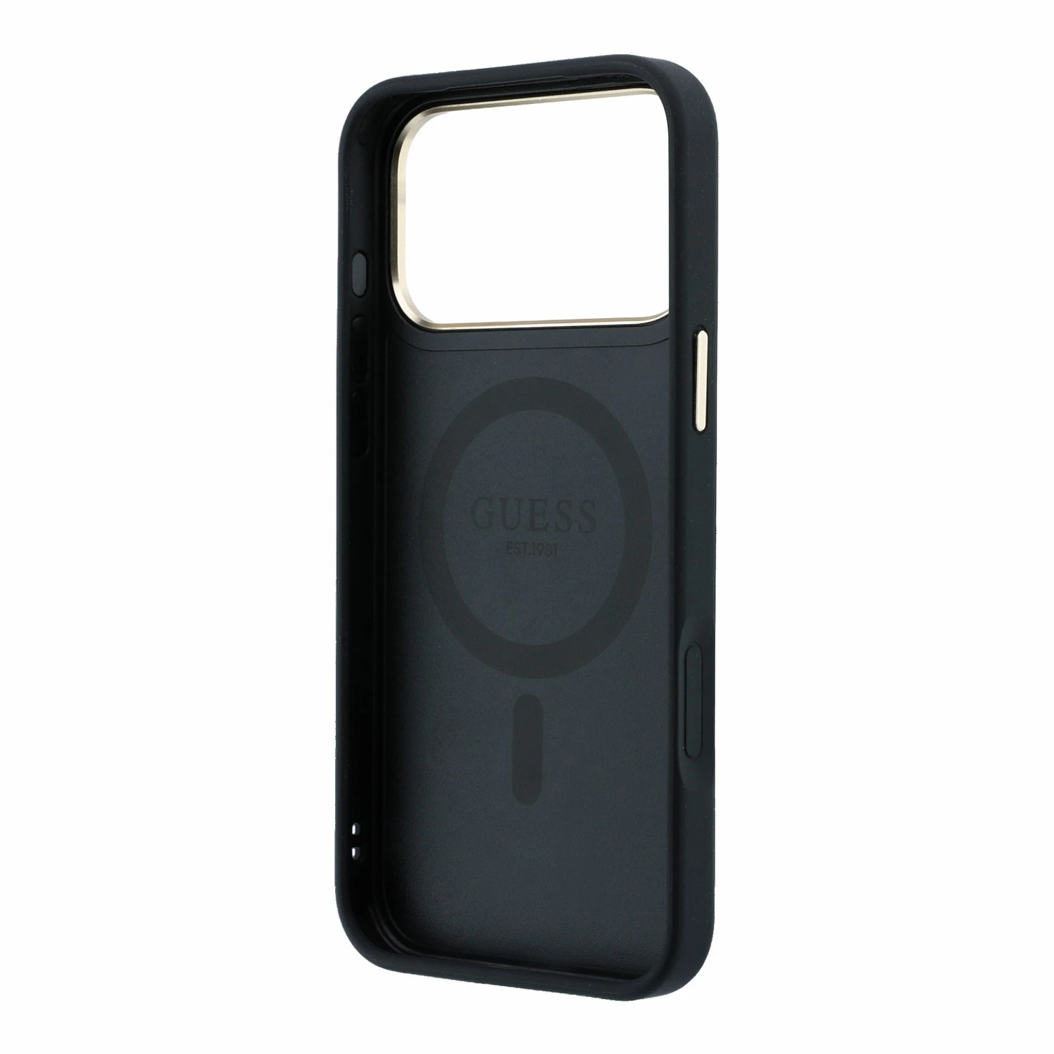 Guess PU 4G Ring Stand MagSafe Zadní Kryt pro iPhone 18 Pro Black