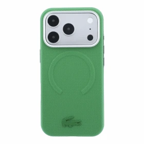 Zadní kryt Lacoste PVC Petit Pique Semi Wrap Embossed MagSafe pro Apple iPhone 18 Pro Max, estragon