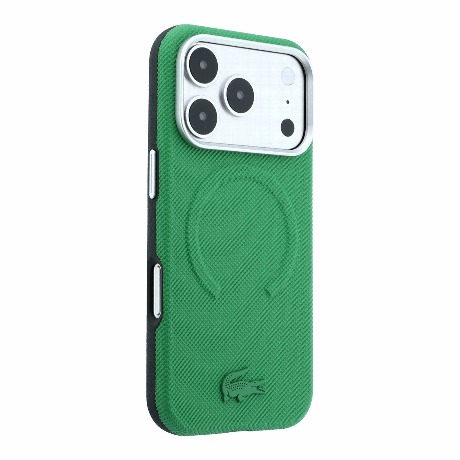 Lacoste PVC Petit Pique Semi Wrap Embossed MagSafe Zadní Kryt pro iPhone 18 Pro Max Estragon
