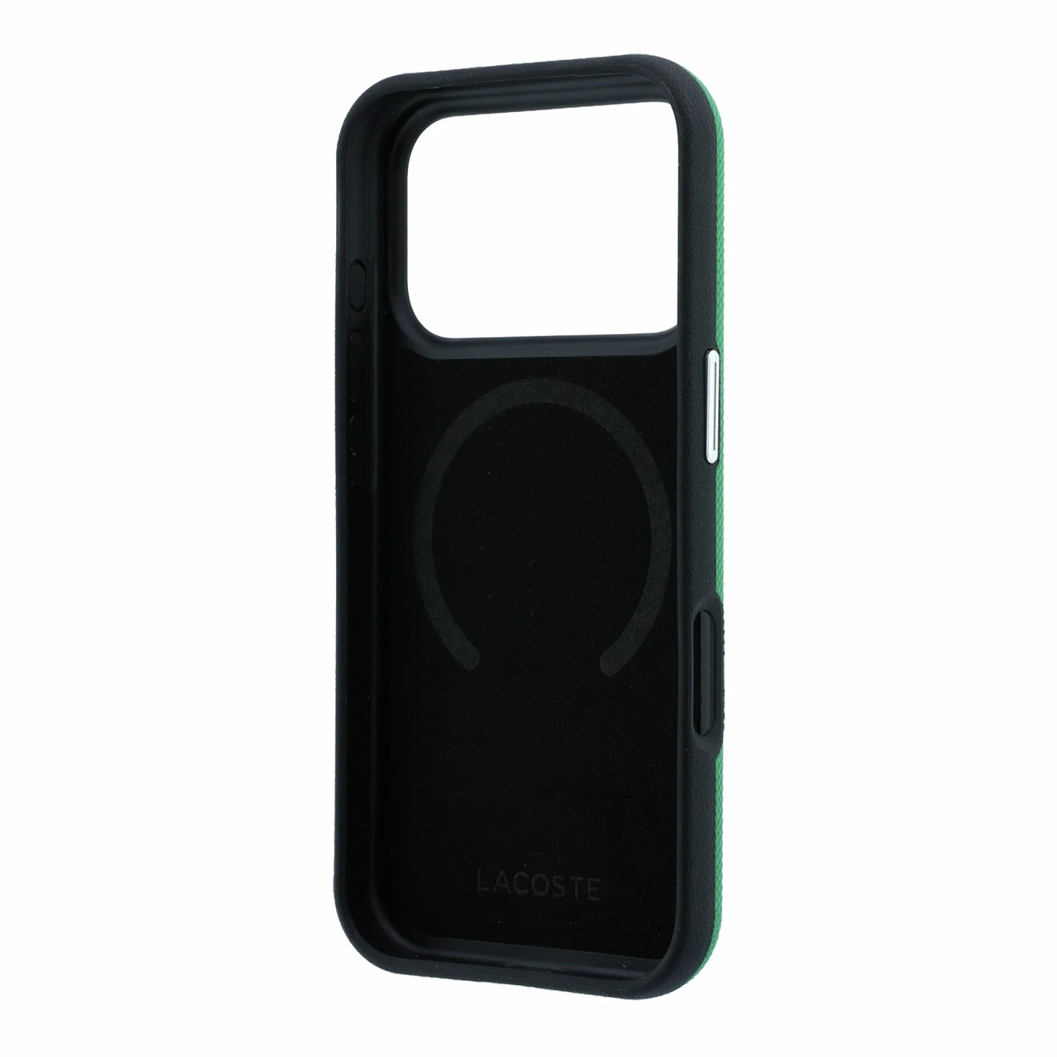 Lacoste PVC Petit Pique Semi Wrap Embossed MagSafe Zadní Kryt pro iPhone 18 Pro Max Estragon