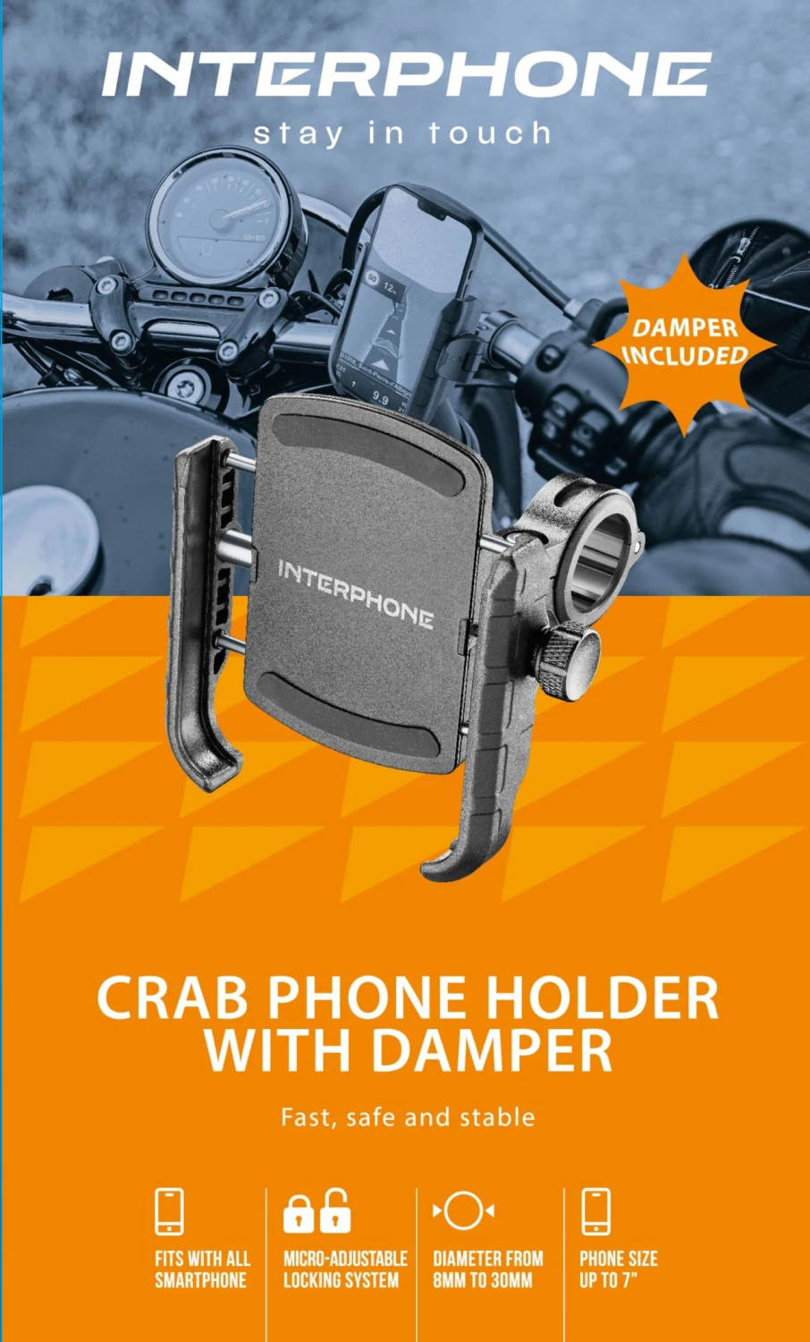 Držák telefonu s antivibrací Interphone Crab