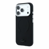 Lacoste PVC Petit Pique Semi Wrap Embossed MagSafe Zadní Kryt pro iPhone 18 Pro Max Black