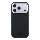 Lacoste PVC Petit Pique Semi Wrap Embossed MagSafe Zadní Kryt pro iPhone 18 Pro Max Black