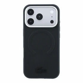 Zadní kryt Lacoste PVC Petit Pique Semi Wrap Embossed MagSafe pro Apple iPhone 18 Pro Max, black