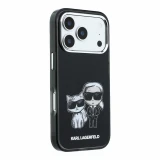 Karl Lagerfeld PU Semi Wrap Smooth Sketch Bodies Magsafe Zadní Kryt pro iPhone 18 Pro Black