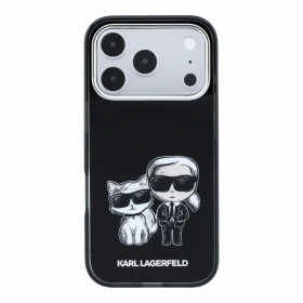 Zadní kryt Karl Lagerfeld PU Semi Wrap Smooth Sketch Bodies Magsafe pro Apple iPhone 18 Pro, černá 