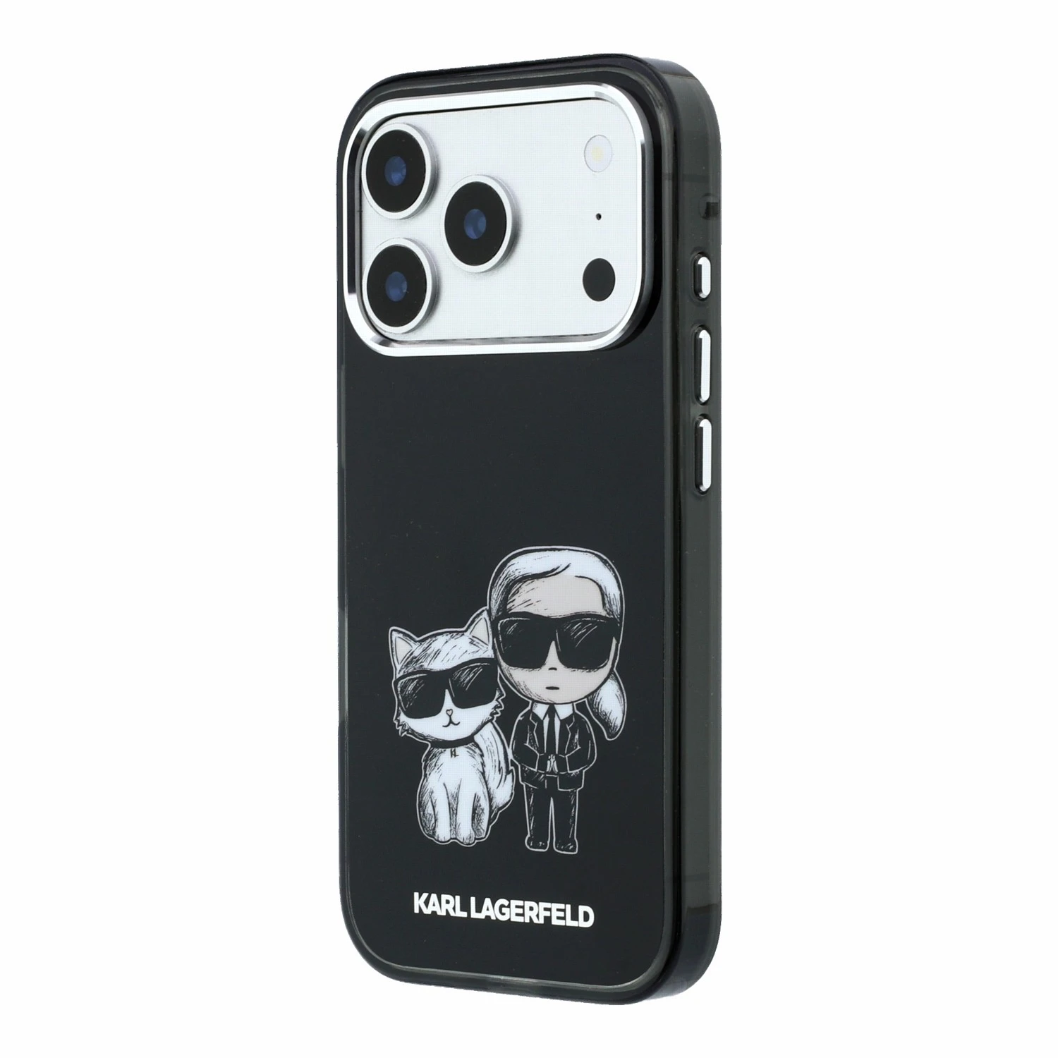 Karl Lagerfeld PU Semi Wrap Smooth Sketch Bodies Magsafe Zadní Kryt pro iPhone 18 Pro Black