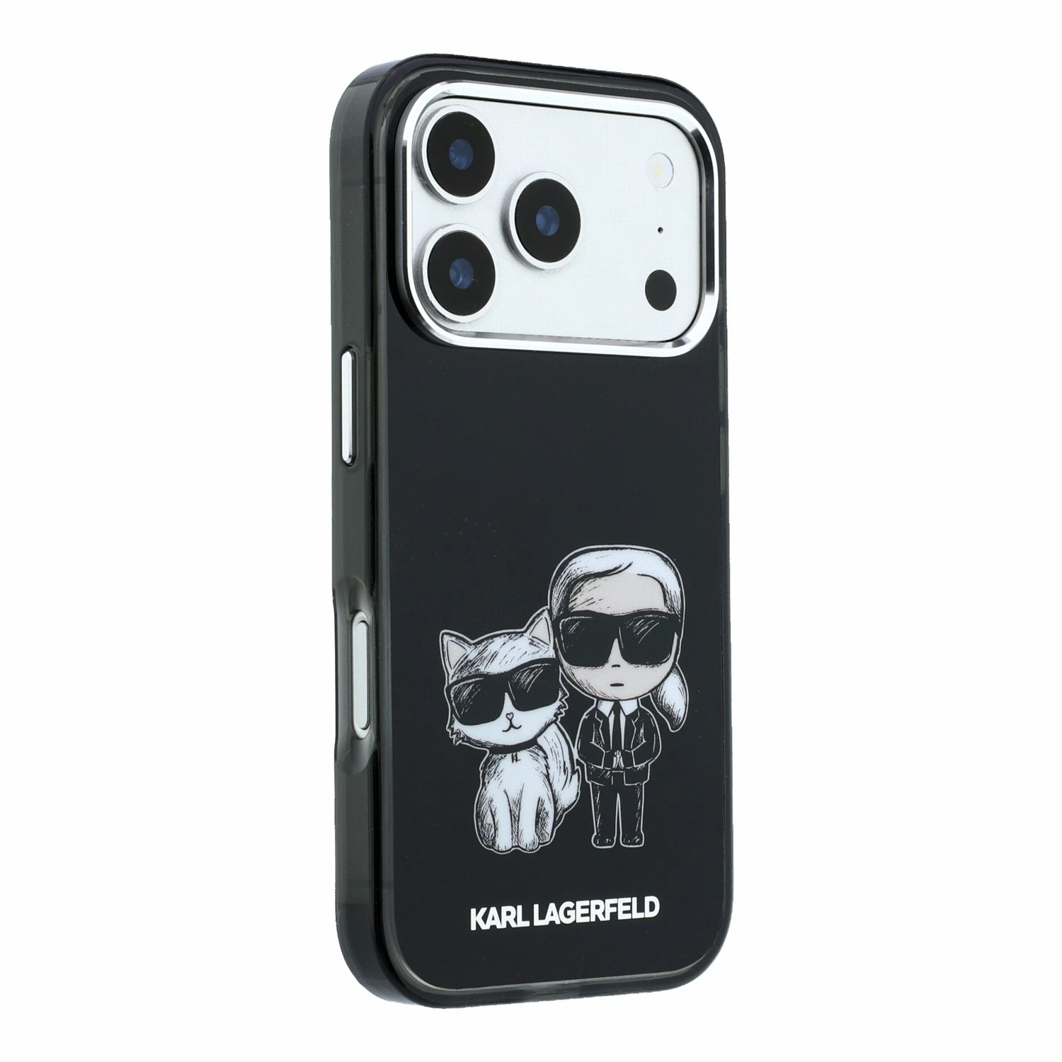 Karl Lagerfeld PU Semi Wrap Smooth Sketch Bodies Magsafe Zadní Kryt pro iPhone 18 Pro Black
