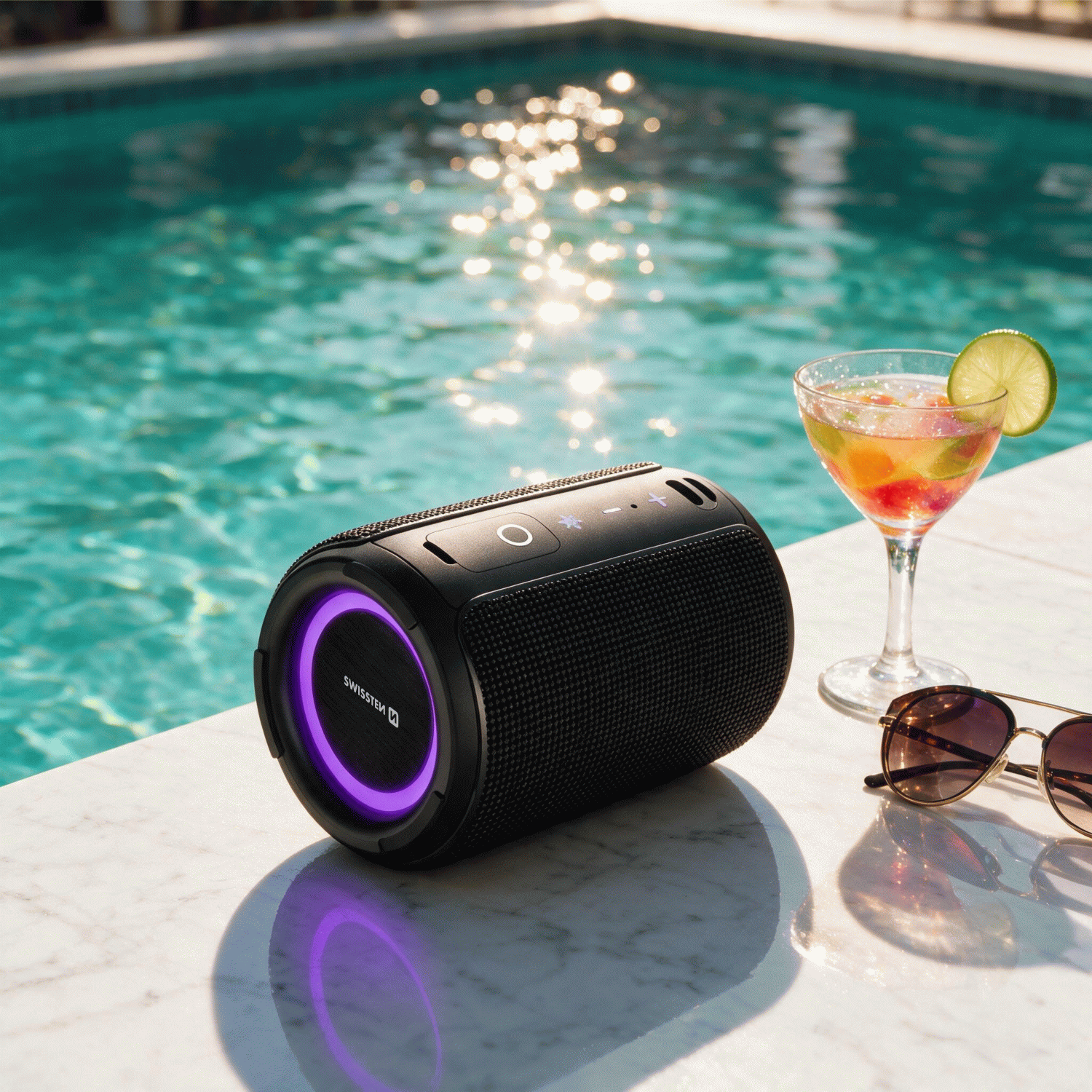 BLUETOOTH REPRODUKTOR SWISSTEN AURA BASS 15W, ČERNÁ
