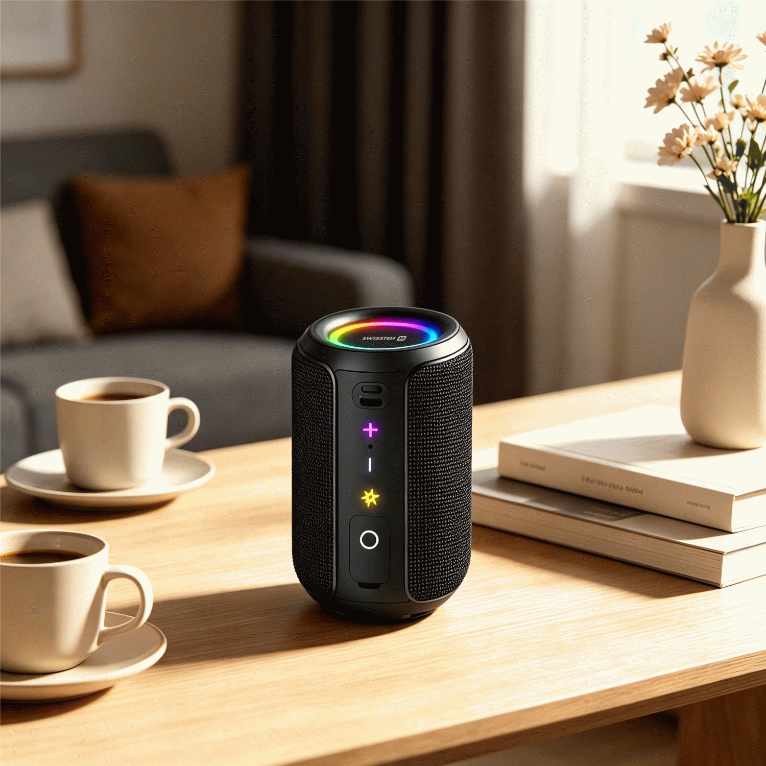 BLUETOOTH REPRODUKTOR SWISSTEN AURA BASS 15W, ČERNÁ