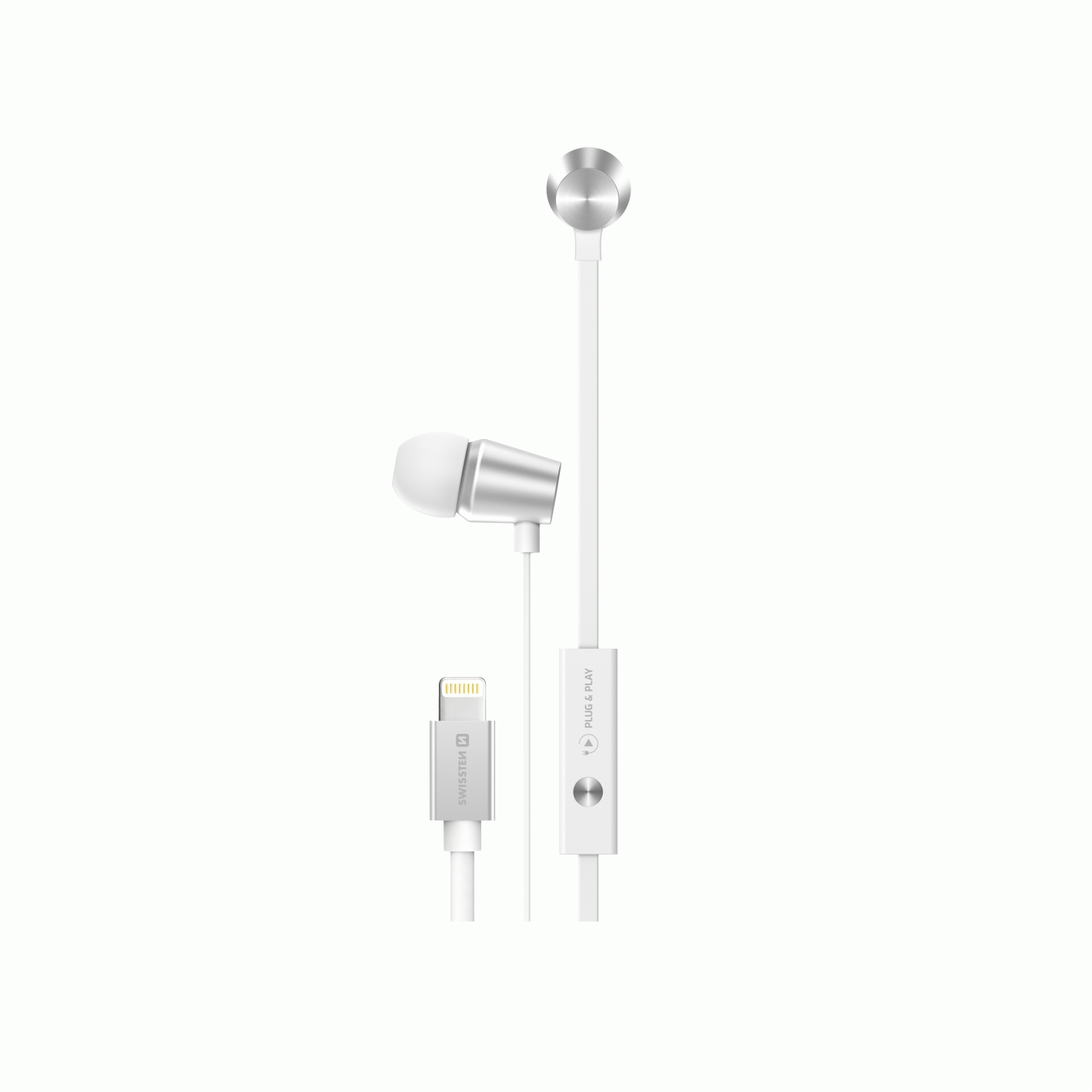SLUCHÁTKA SWISSTEN DYNAMIC LIGHTNING PLUG & PLAY, BÍLÁ