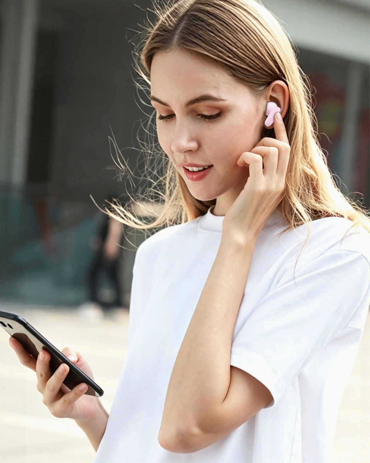 BLUETOOTH TWS SLUCHÁTKA SWISSTEN SONIC, RŮŽOVÁ