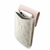 Guess PU Leather+Grained 4G Metal Logo Taška na Telefon Pink